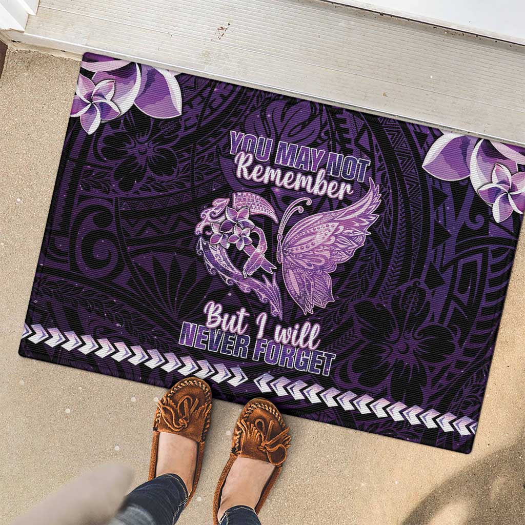 Alzheimer's Awareness Rubber Doormat You May Not Remember But I Will Never Forget LT05 - Polynesian Pride