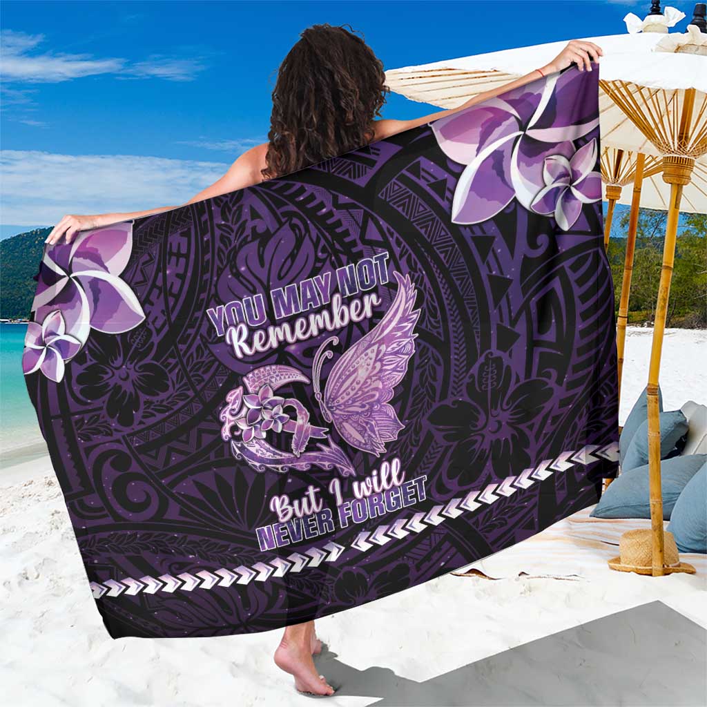 Alzheimer's Awareness Sarong You May Not Remember But I Will Never Forget