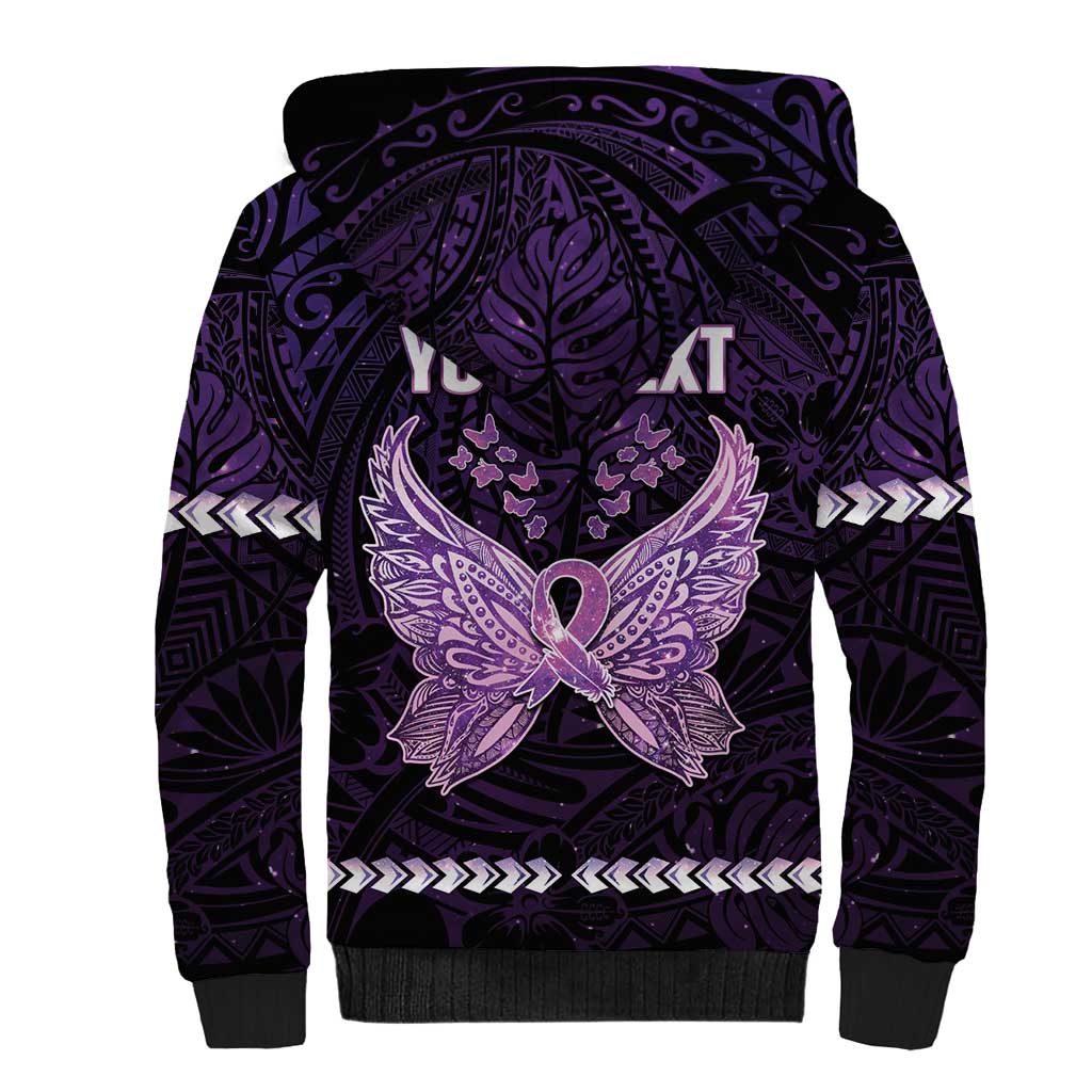 Personalised Alzheimer's Awareness Sherpa Hoodie You May Not Remember But I Will Never Forget LT05 - Polynesian Pride