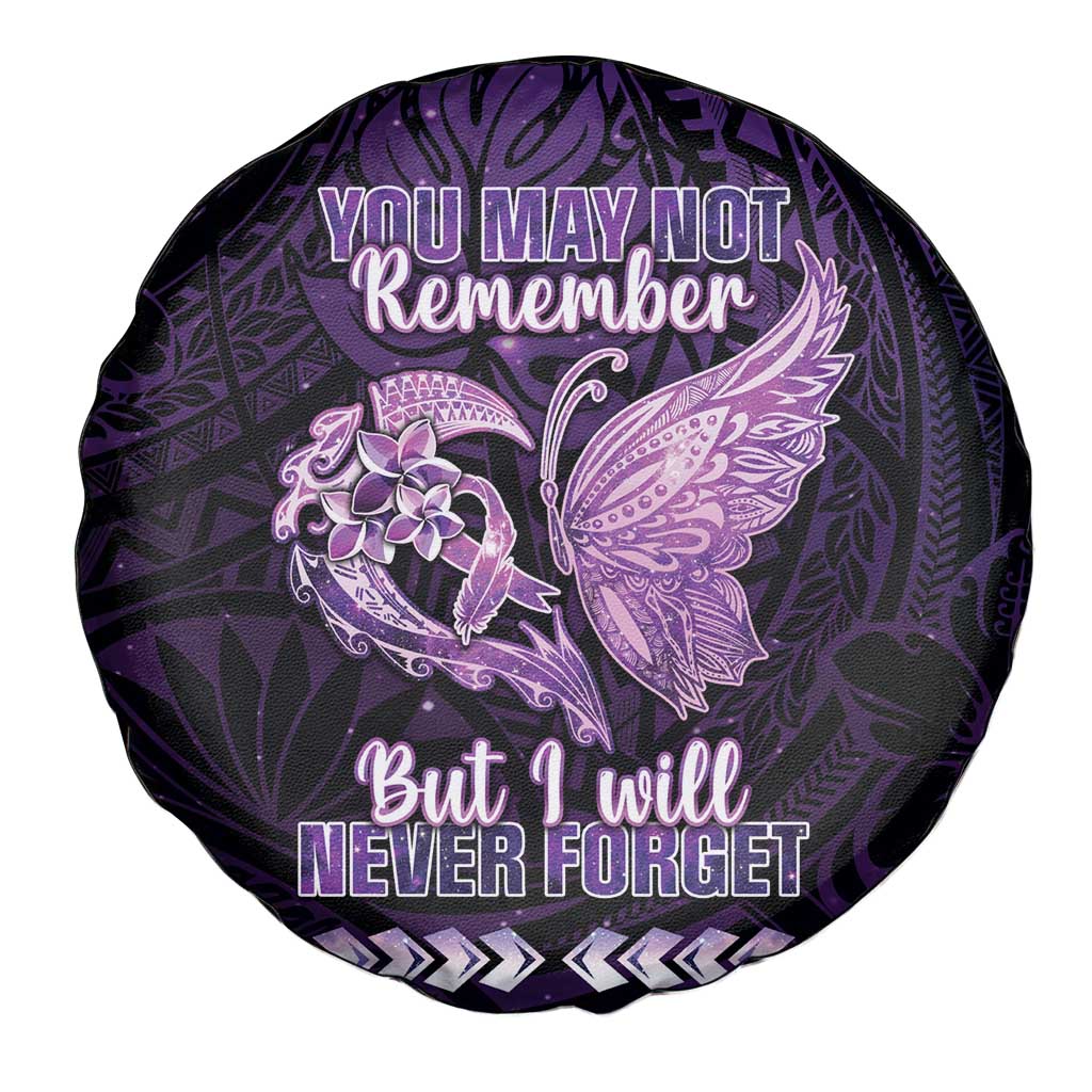 Alzheimer's Awareness Spare Tire Cover You May Not Remember But I Will Never Forget LT05 - Polynesian Pride