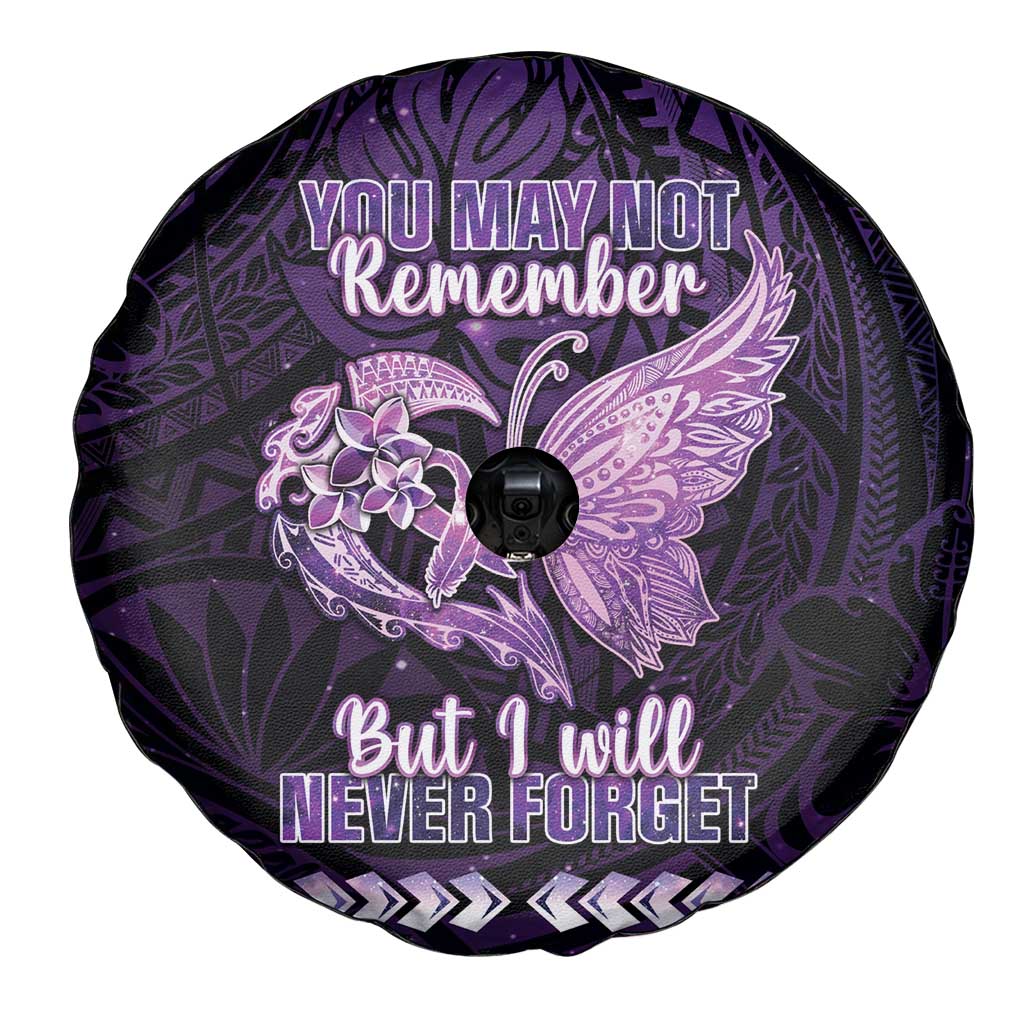 Alzheimer's Awareness Spare Tire Cover You May Not Remember But I Will Never Forget LT05 - Polynesian Pride