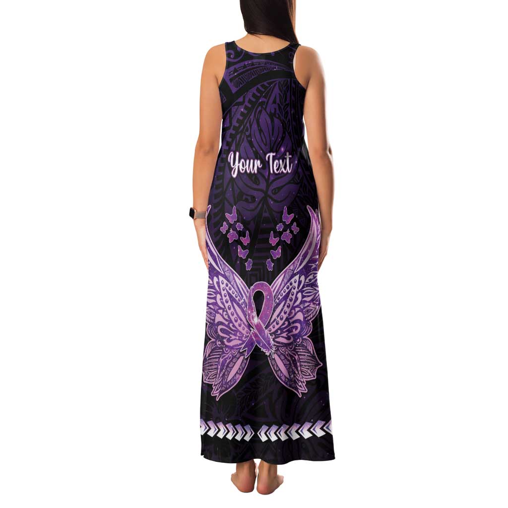 Personalised Alzheimer's Awareness Tank Maxi Dress You May Not Remember But I Will Never Forget LT05 - Polynesian Pride