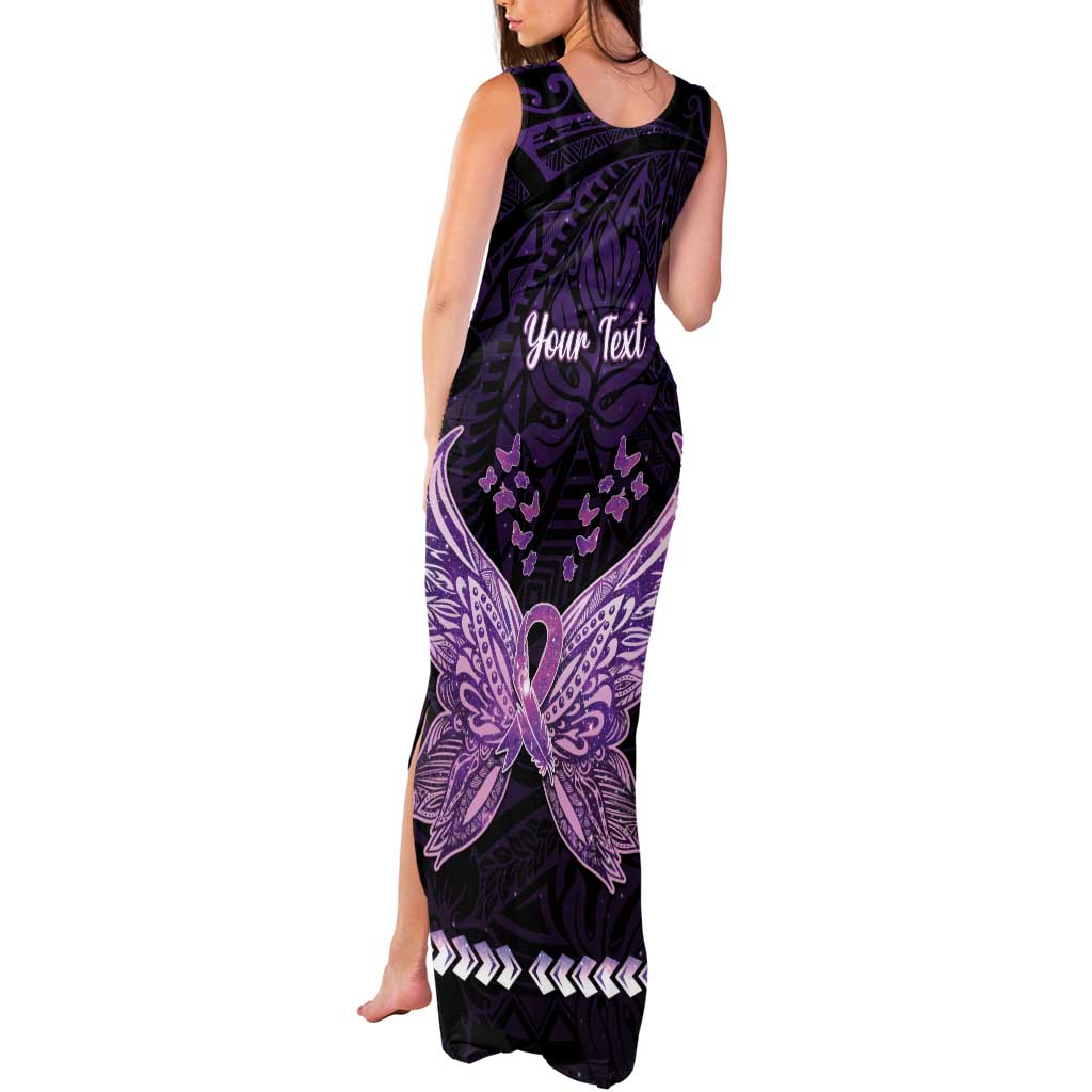 Personalised Alzheimer's Awareness Tank Maxi Dress You May Not Remember But I Will Never Forget LT05 - Polynesian Pride