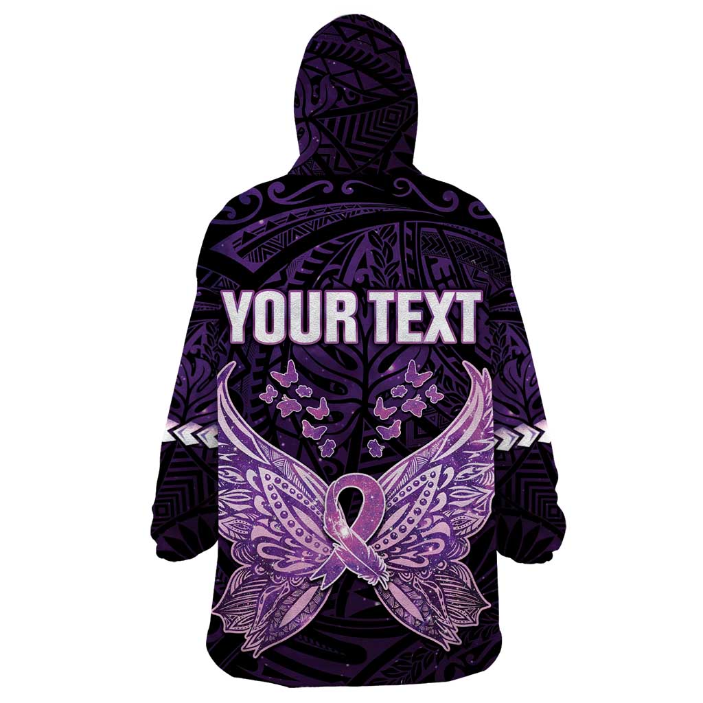 Personalised Alzheimer's Awareness Wearable Blanket Hoodie You May Not Remember But I Will Never Forget LT05 - Polynesian Pride
