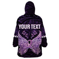 Personalised Alzheimer's Awareness Wearable Blanket Hoodie You May Not Remember But I Will Never Forget LT05 - Polynesian Pride