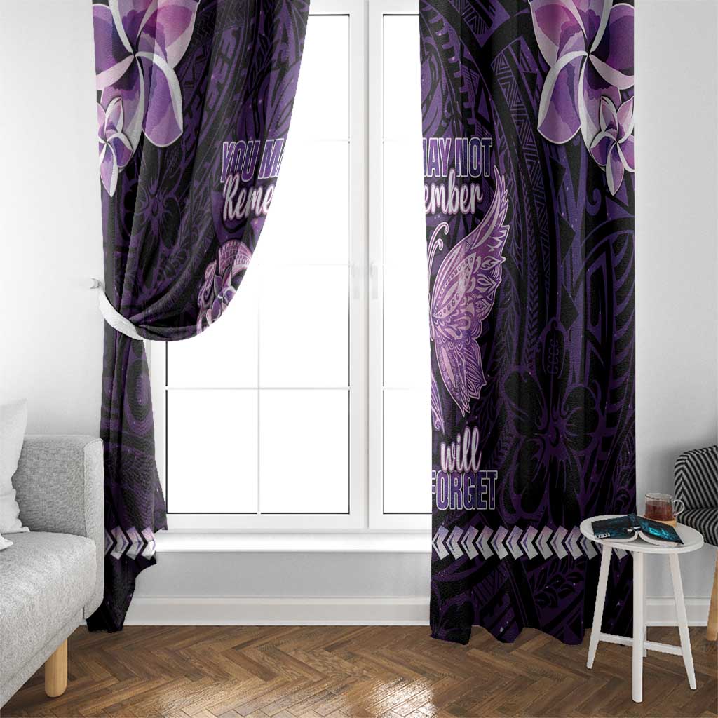 Alzheimer's Awareness Window Curtain You May Not Remember But I Will Never Forget LT05 - Polynesian Pride