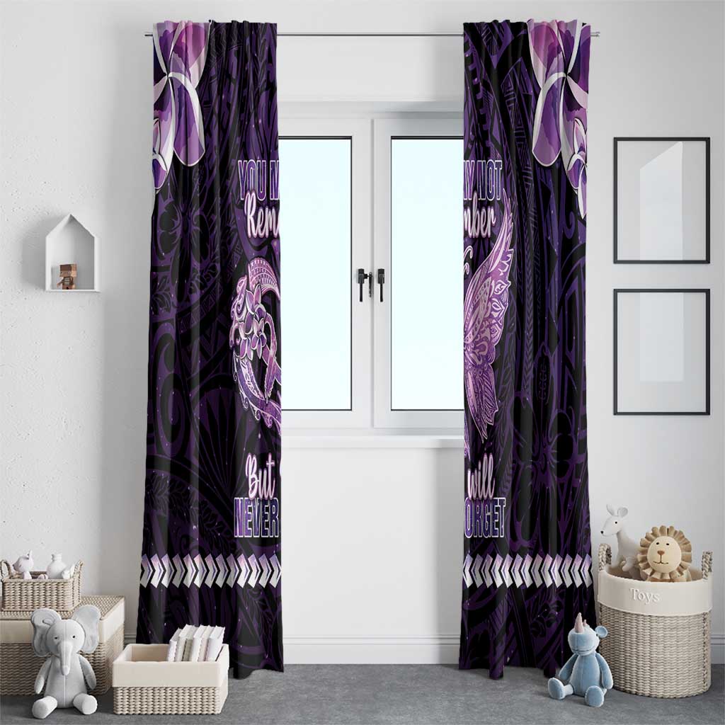 Alzheimer's Awareness Window Curtain You May Not Remember But I Will Never Forget LT05 - Polynesian Pride