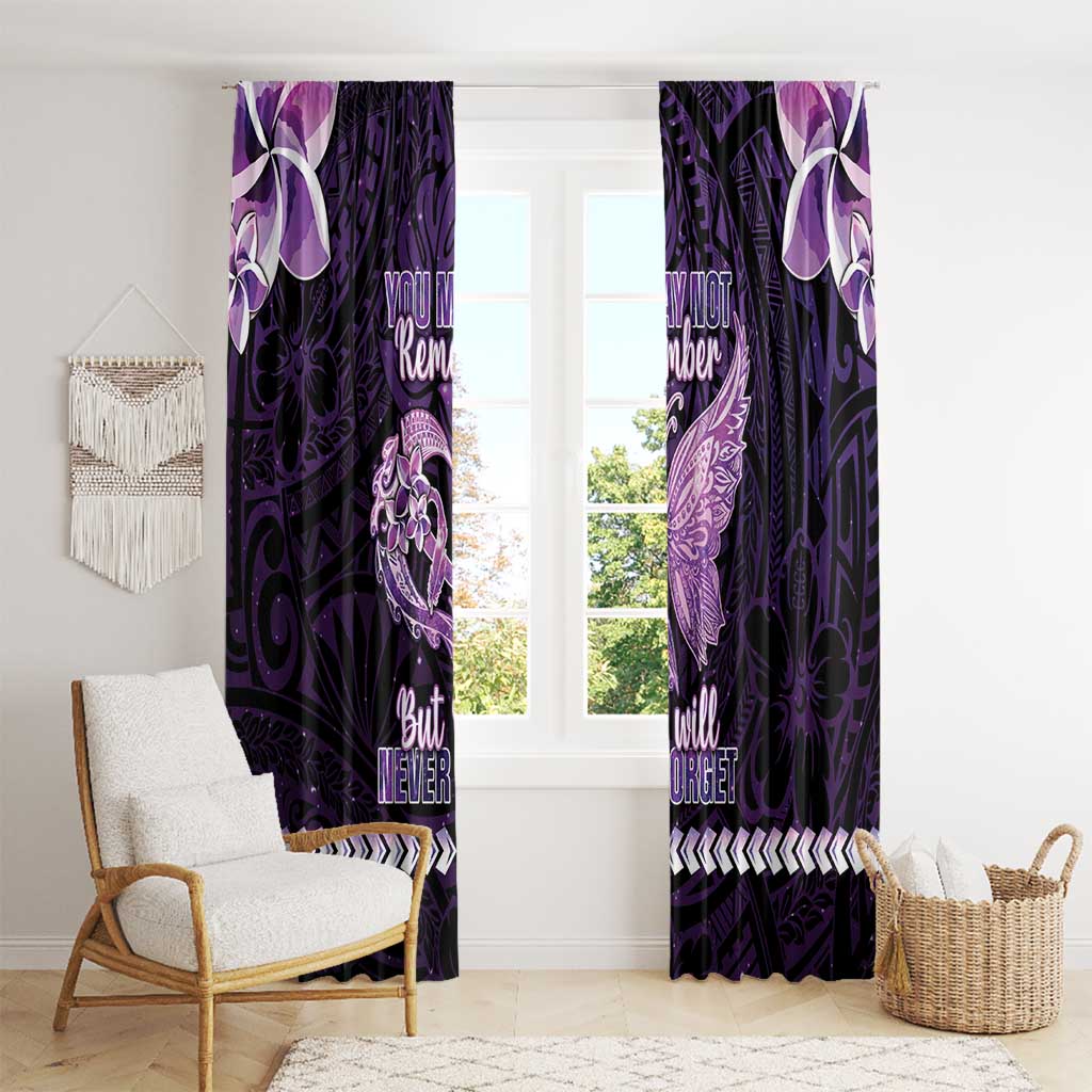 Alzheimer's Awareness Window Curtain You May Not Remember But I Will Never Forget LT05 - Polynesian Pride