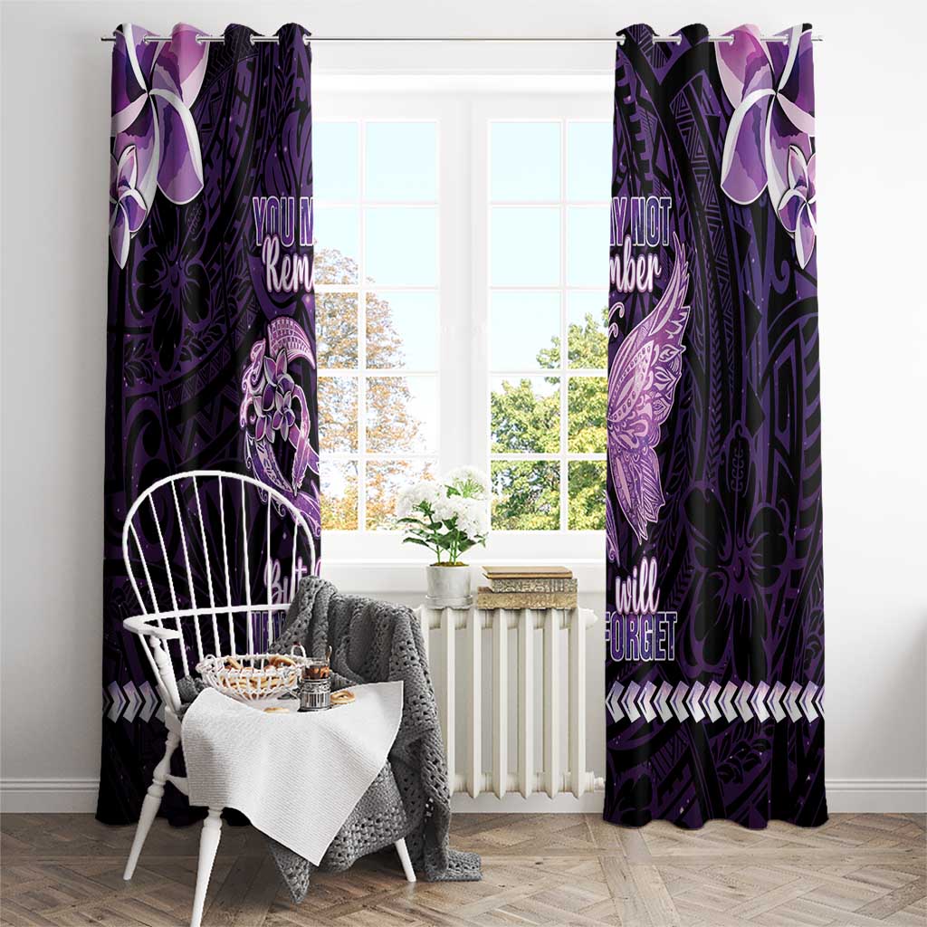 Alzheimer's Awareness Window Curtain You May Not Remember But I Will Never Forget LT05 - Polynesian Pride