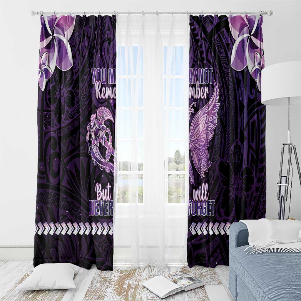 Alzheimer's Awareness Window Curtain You May Not Remember But I Will Never Forget LT05 - Polynesian Pride