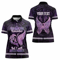 Personalised Alzheimer's Awareness Women Polo Shirt You May Not Remember But I Will Never Forget