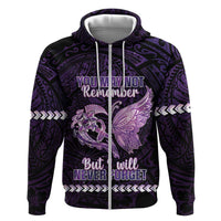 Personalised Alzheimer's Awareness Zip Hoodie You May Not Remember But I Will Never Forget