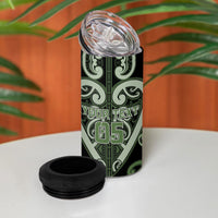 Custom Aotearoa Ngati Awa 4 in 1 Can Cooler Tumbler Maori Tribal Pattern LT05 - Polynesian Pride