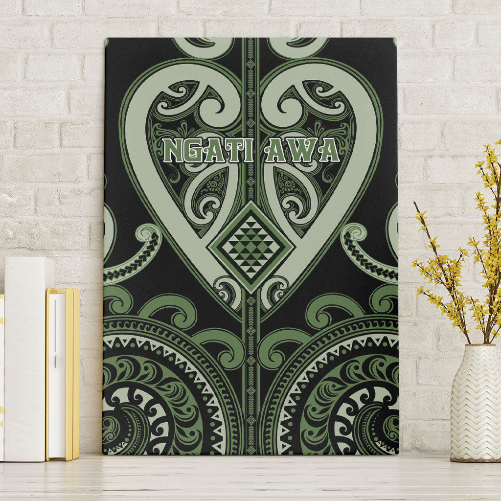 Aotearoa Ngati Awa Canvas Wall Art Maori Tribal Pattern LT05 Without Frame Green - Polynesian Pride