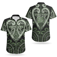 Custom Aotearoa Ngati Awa Couples Matching Short Sleeve Bodycon Dress and Hawaiian Shirt Maori Tribal Pattern LT05 - Polynesian Pride