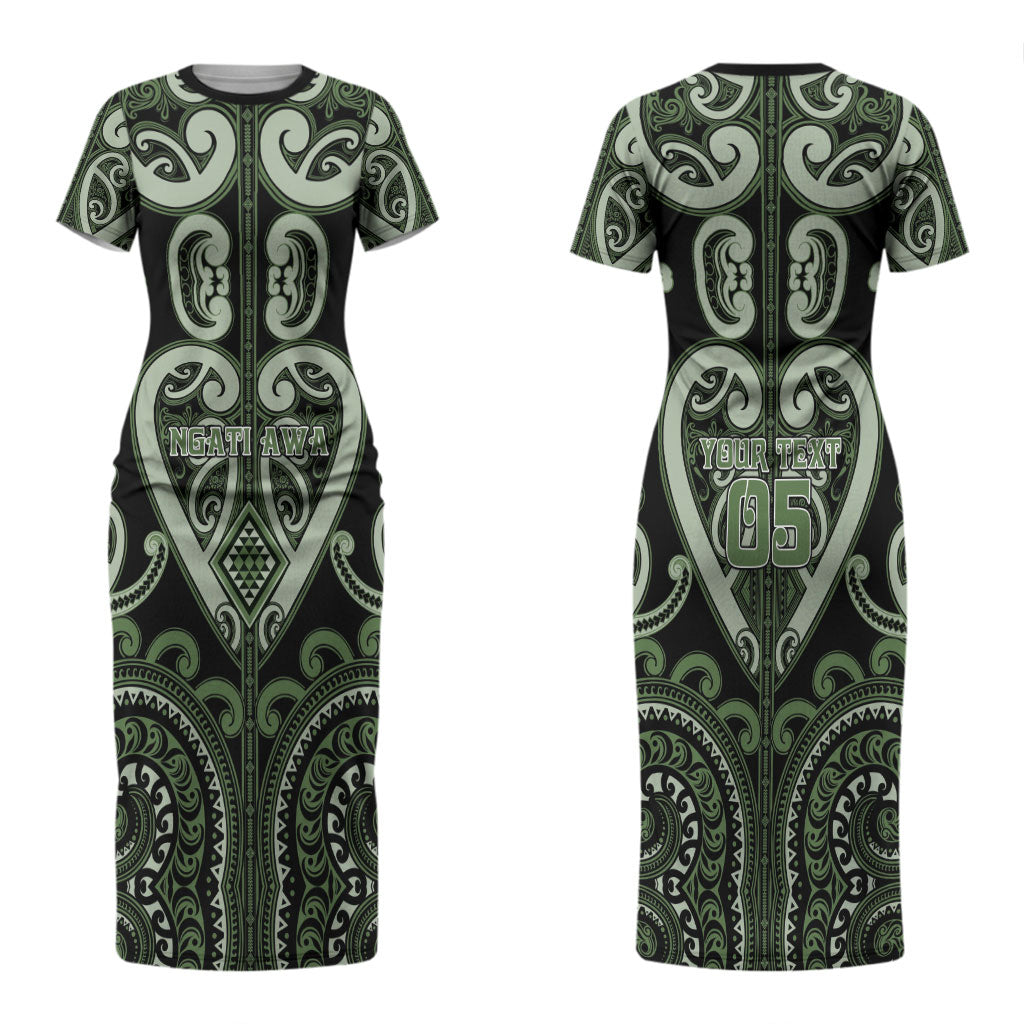 Custom Aotearoa Ngati Awa Couples Matching Short Sleeve Bodycon Dress and Hawaiian Shirt Maori Tribal Pattern LT05 - Polynesian Pride