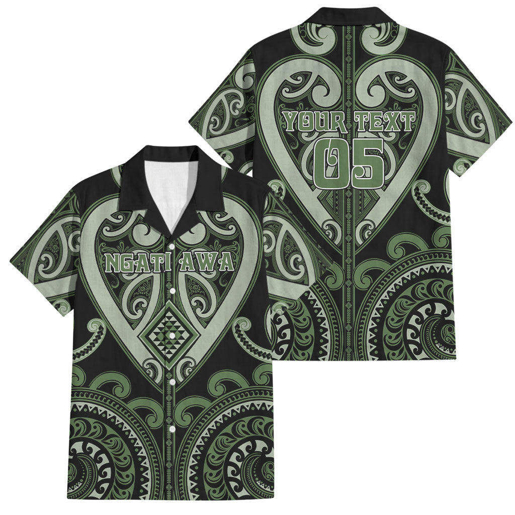 Custom Aotearoa Ngati Awa Family Matching Long Sleeve Bodycon Dress and Hawaiian Shirt Maori Tribal Pattern LT05 Dad's Shirt - Short Sleeve Green - Polynesian Pride
