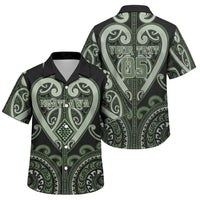 Custom Aotearoa Ngati Awa Family Matching Long Sleeve Bodycon Dress and Hawaiian Shirt Maori Tribal Pattern LT05 Son's Shirt Green - Polynesian Pride