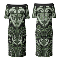 Custom Aotearoa Ngati Awa Family Matching Puletasi and Hawaiian Shirt Maori Tribal Pattern LT05 Mom's Dress Green - Polynesian Pride