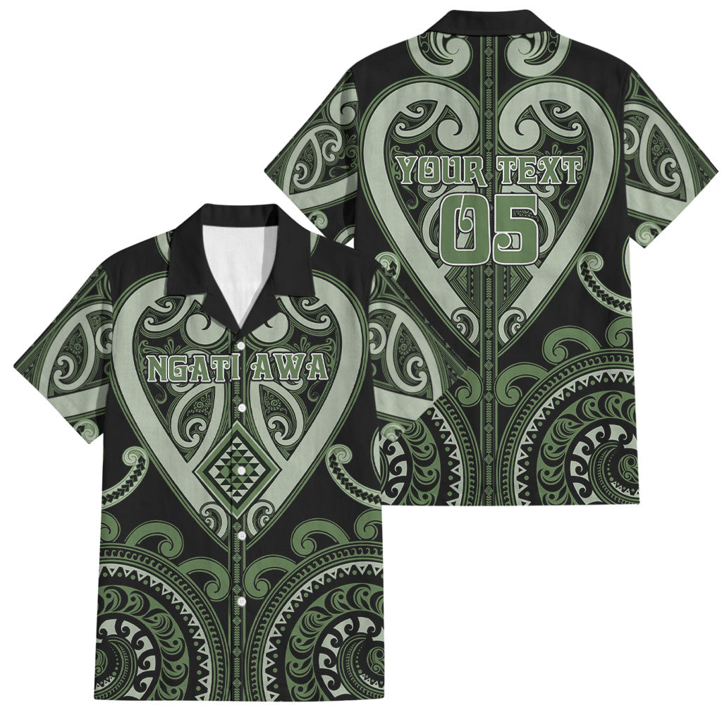 Custom Aotearoa Ngati Awa Family Matching Puletasi and Hawaiian Shirt Maori Tribal Pattern LT05 Dad's Shirt - Short Sleeve Green - Polynesian Pride