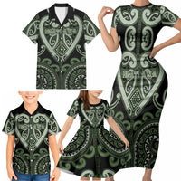 Custom Aotearoa Ngati Awa Family Matching Short Sleeve Bodycon Dress and Hawaiian Shirt Maori Tribal Pattern LT05 - Polynesian Pride