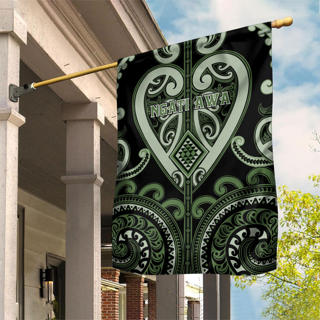 Aotearoa Ngati Awa Garden Flag Maori Tribal Pattern LT05 House Flag Green - Polynesian Pride