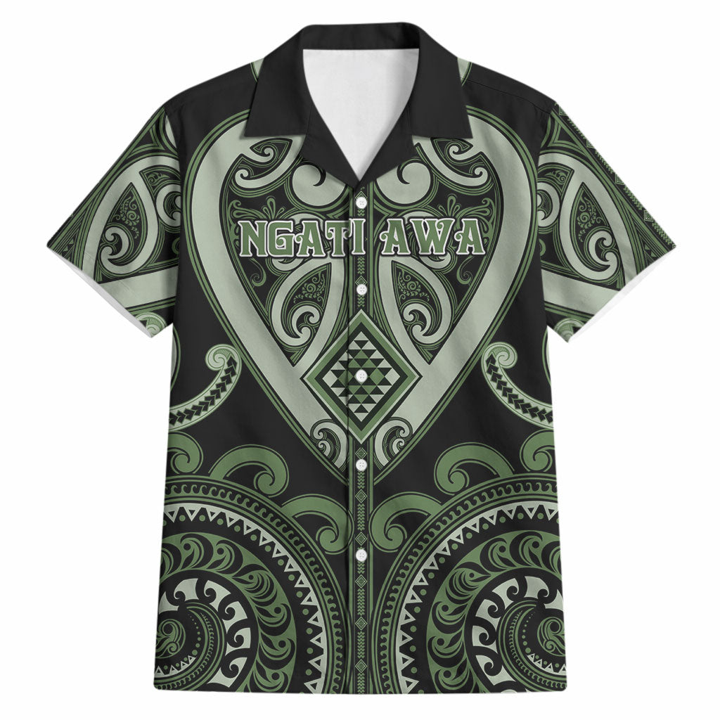 Custom Aotearoa Ngati Awa Hawaiian Shirt Maori Tribal Pattern LT05 Green - Polynesian Pride