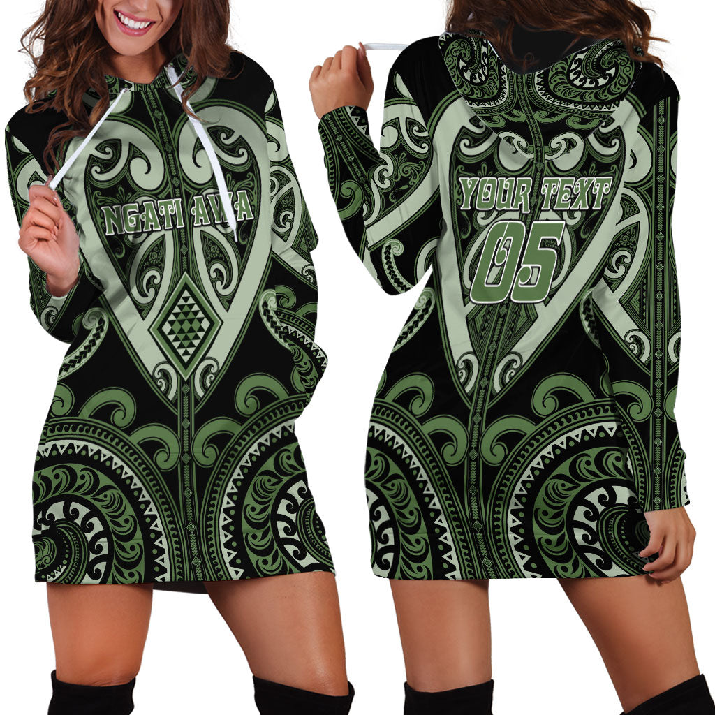 Custom Aotearoa Ngati Awa Hoodie Dress Maori Tribal Pattern LT05 - Polynesian Pride