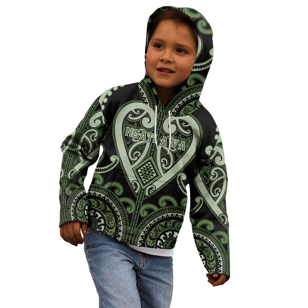 Custom Aotearoa Ngati Awa Kid Hoodie Maori Tribal Pattern LT05 - Polynesian Pride