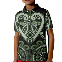 Custom Aotearoa Ngati Awa Kid Polo Shirt Maori Tribal Pattern LT05 Kid Green - Polynesian Pride