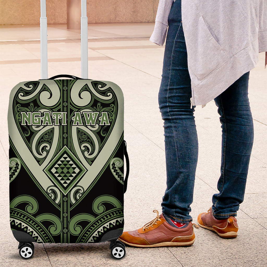 Aotearoa Ngati Awa Luggage Cover Maori Tribal Pattern LT05 Green - Polynesian Pride