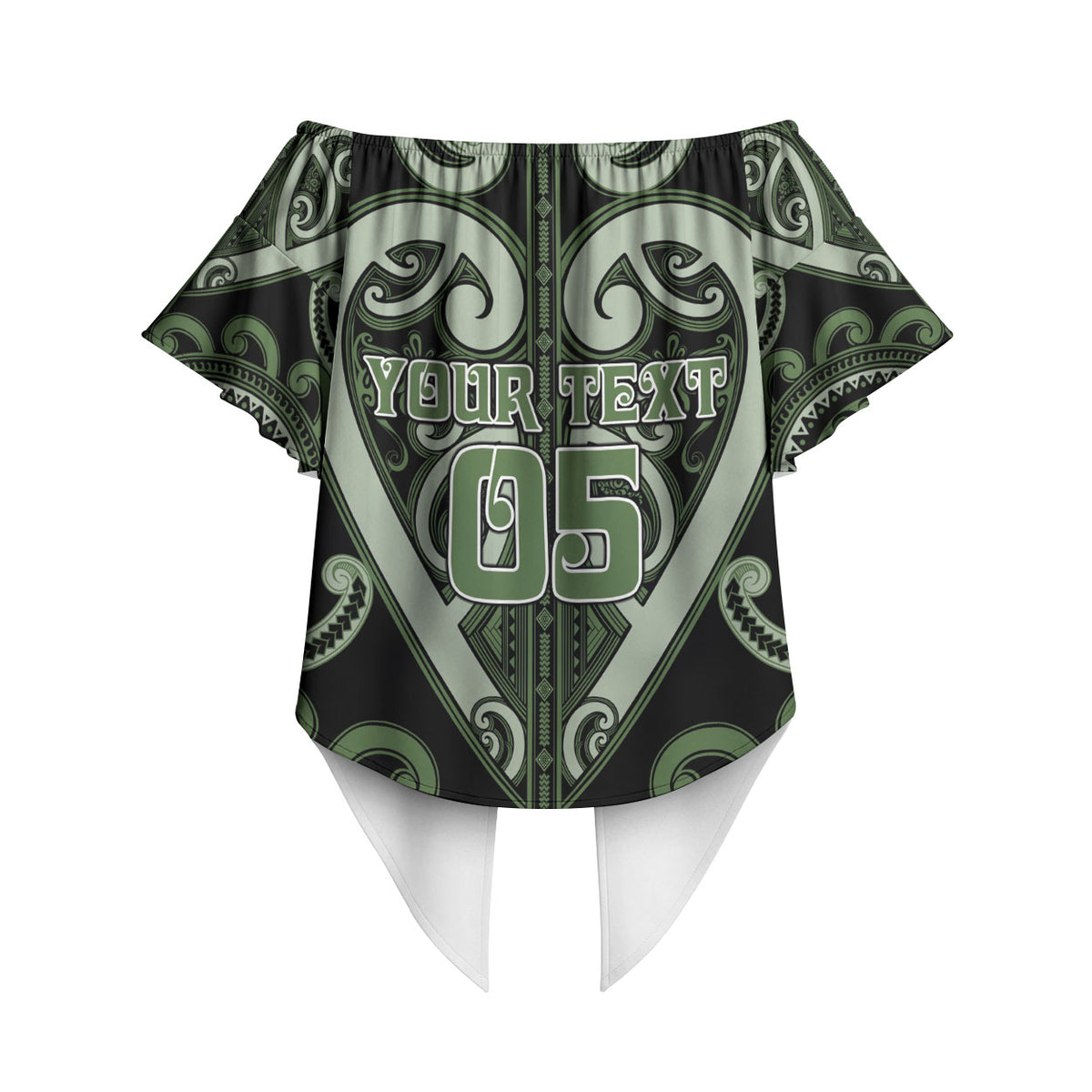 Custom Aotearoa Ngati Awa Off Shoulder Wrap Waist Top Maori Tribal Pattern LT05 - Polynesian Pride