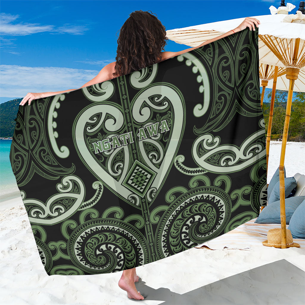 Aotearoa Ngati Awa Sarong Maori Tribal Pattern LT05 One Size 44 x 66 inches Green - Polynesian Pride