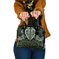 Aotearoa Ngati Awa Shoulder Handbag Maori Tribal Pattern LT05 One Size Green - Polynesian Pride