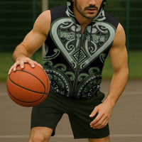 Custom Aotearoa Ngati Awa Sleeveless Zip Hoodie Maori Tribal Pattern LT05 - Polynesian Pride