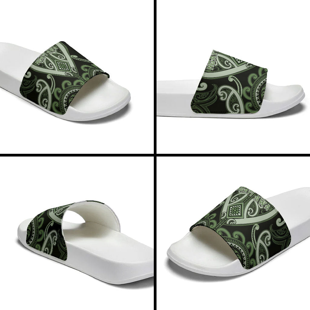 Aotearoa Ngati Awa Slide Sandals Maori Tribal Pattern LT05 - Polynesian Pride