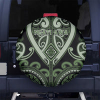 Aotearoa Ngati Awa Spare Tire Cover Maori Tribal Pattern LT05 No hole Green - Polynesian Pride