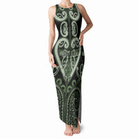 Custom Aotearoa Ngati Awa Tank Maxi Dress Maori Tribal Pattern LT05 Women Green - Polynesian Pride