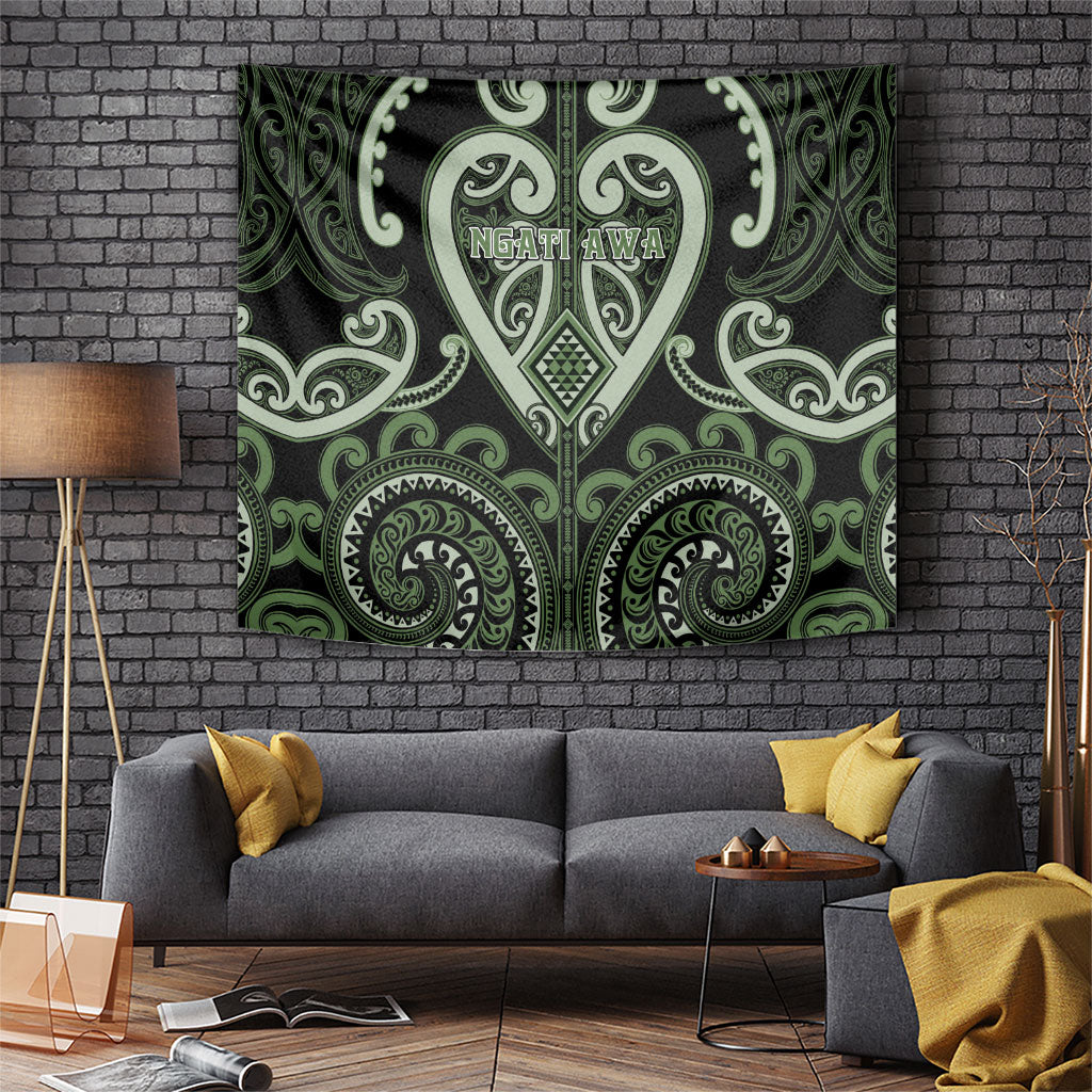 Aotearoa Ngati Awa Tapestry Maori Tribal Pattern LT05 Green - Polynesian Pride
