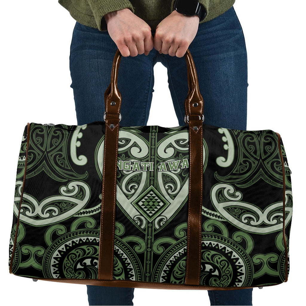 Aotearoa Ngati Awa Travel Bag Maori Tribal Pattern LT05 Green - Polynesian Pride