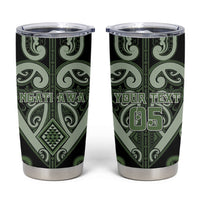 Custom Aotearoa Ngati Awa Tumbler Cup Maori Tribal Pattern LT05 Green - Polynesian Pride