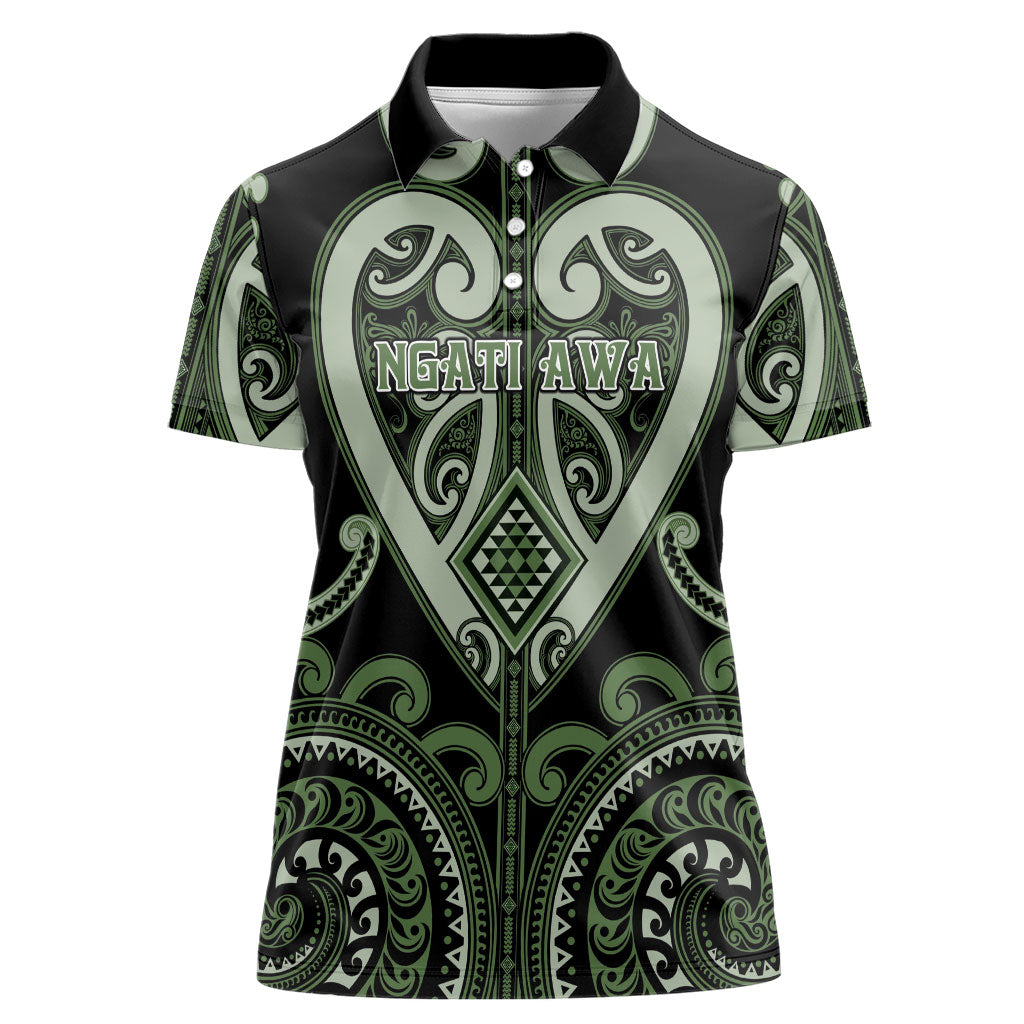 Custom Aotearoa Ngati Awa Women Polo Shirt Maori Tribal Pattern