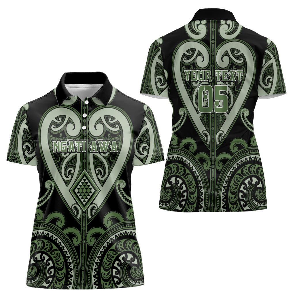Custom Aotearoa Ngati Awa Women Polo Shirt Maori Tribal Pattern LT05 - Polynesian Pride