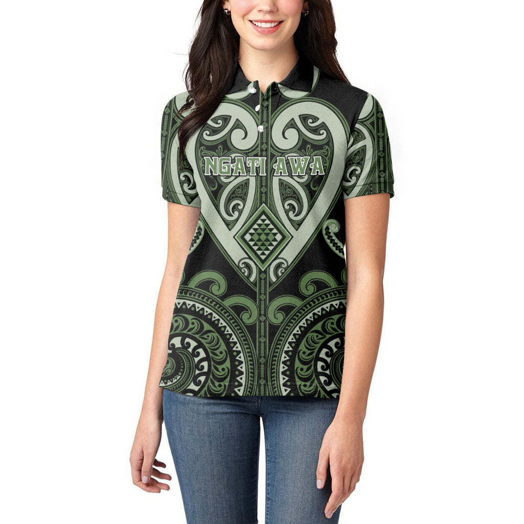Custom Aotearoa Ngati Awa Women Polo Shirt Maori Tribal Pattern LT05 - Polynesian Pride