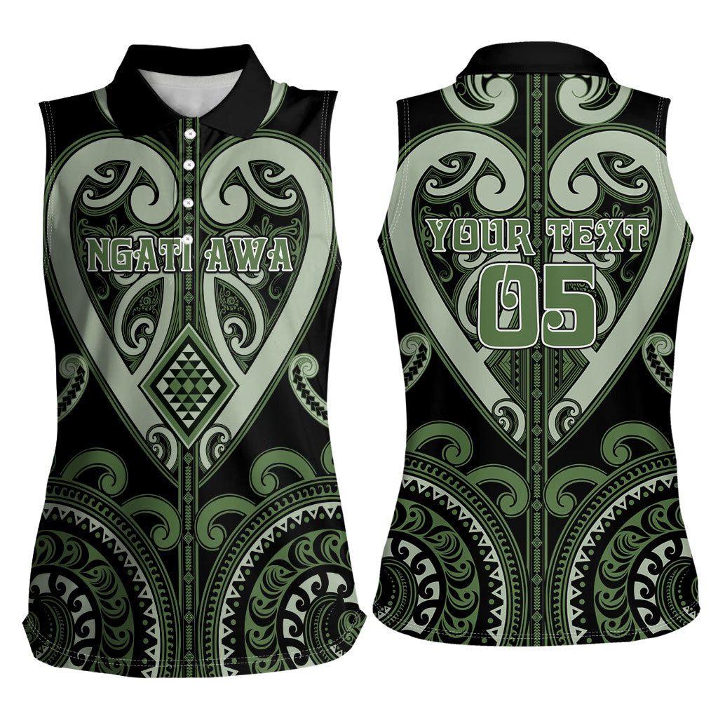 Custom Aotearoa Ngati Awa Women Sleeveless Polo Shirt Maori Tribal Pattern LT05 - Polynesian Pride