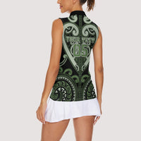 Custom Aotearoa Ngati Awa Women Sleeveless Polo Shirt Maori Tribal Pattern LT05 - Polynesian Pride