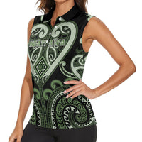 Custom Aotearoa Ngati Awa Women Sleeveless Polo Shirt Maori Tribal Pattern LT05 - Polynesian Pride