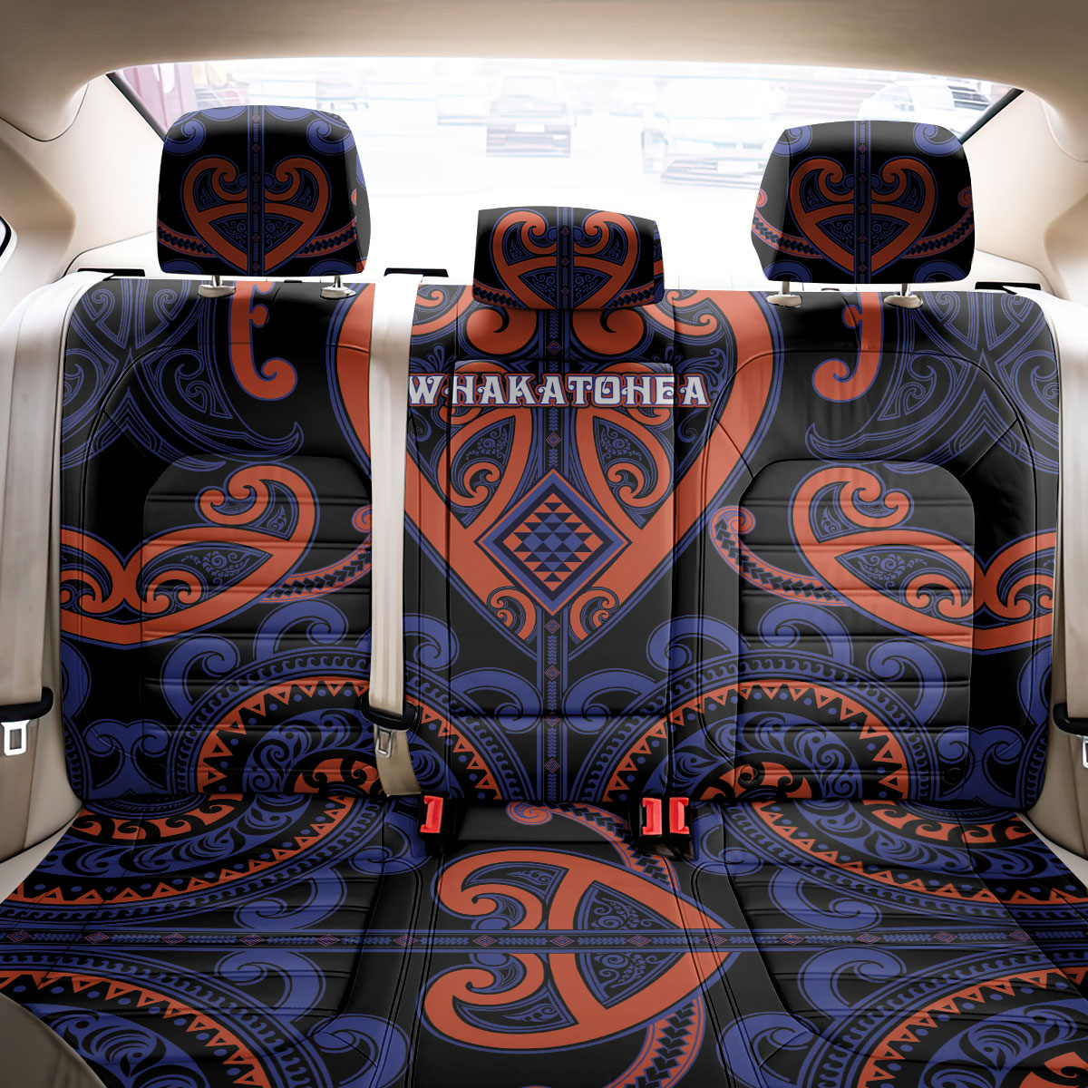 Aotearoa Whakatohea Back Car Seat Cover Maori Tribal Pattern LT05 - Polynesian Pride