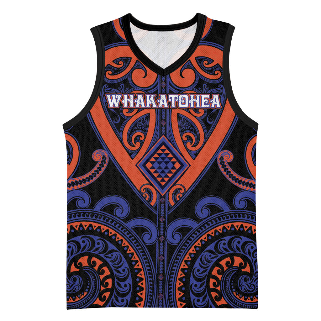 Custom Aotearoa Whakatohea Basketball Jersey Maori Tribal Pattern LT05 Unisex Navy - Polynesian Pride