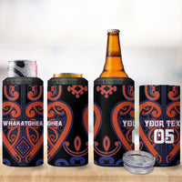 Custom Aotearoa Whakatohea 4 in 1 Can Cooler Tumbler Maori Tribal Pattern LT05 - Polynesian Pride